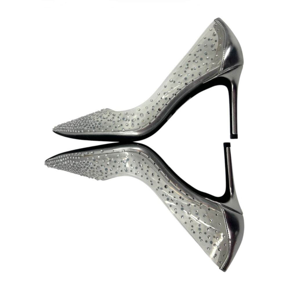 Jeffrey Campbell Crystaline rhinestone embellished clear‎ PVC pumps sz 8 - Picture 4 of 7